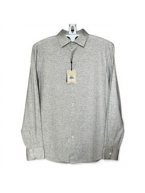 BUGATCHI NWT OoohCotton Tech 8-Way Stretch Shirt Zinc Grey L
